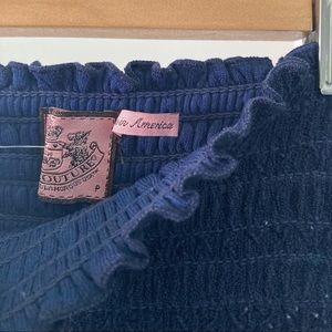 Juicy Couture Smocked Tube Dress P XS Navy Blue